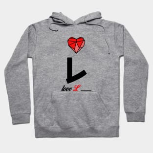 Initial love letter L for valentine Hoodie